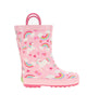 Kids unicorn fields rain boot pink - Rotating product video 