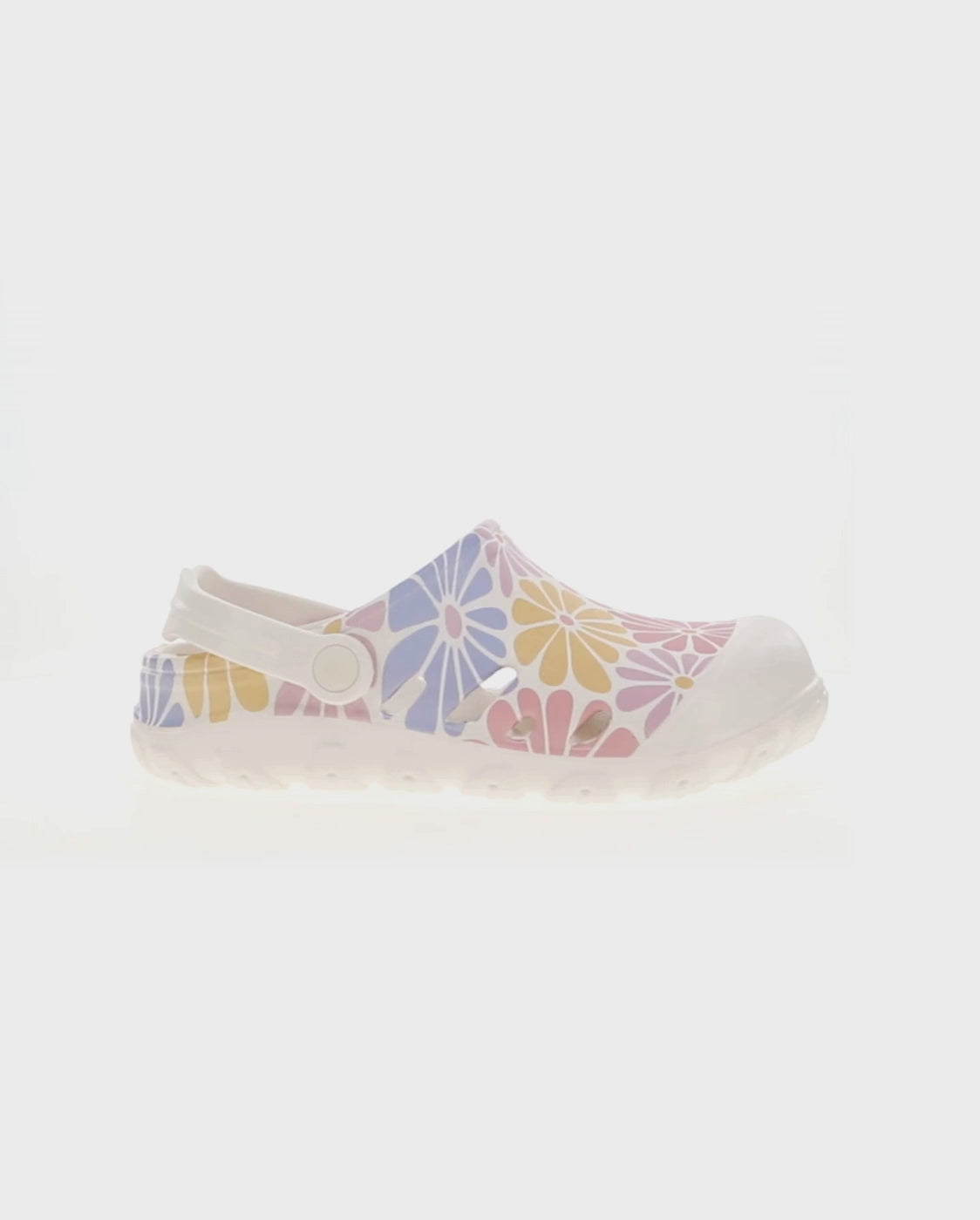 Women's easies petal pop clog cream - Rotating product video 
