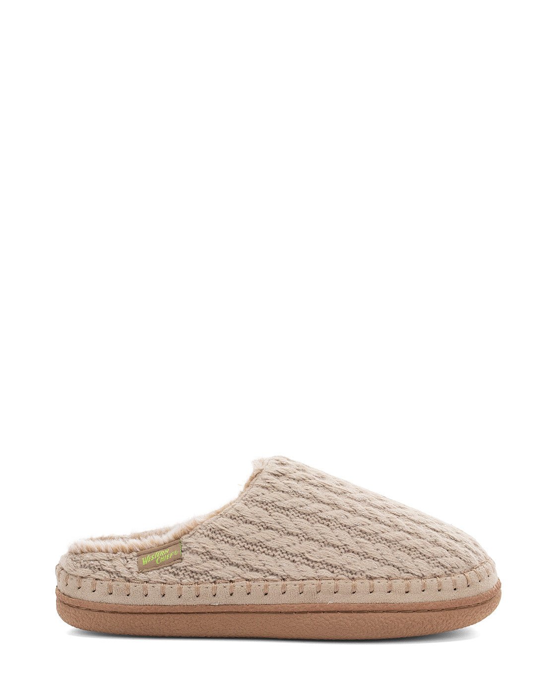 Western Chief Women's Evelyn Slipper - Easy Slip-On Knit House Slippers With Faux Fur Lining