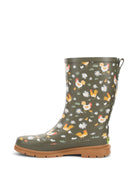 Women's Feathered Faux Fur Mid Rain Boot - Olive - Western Chief