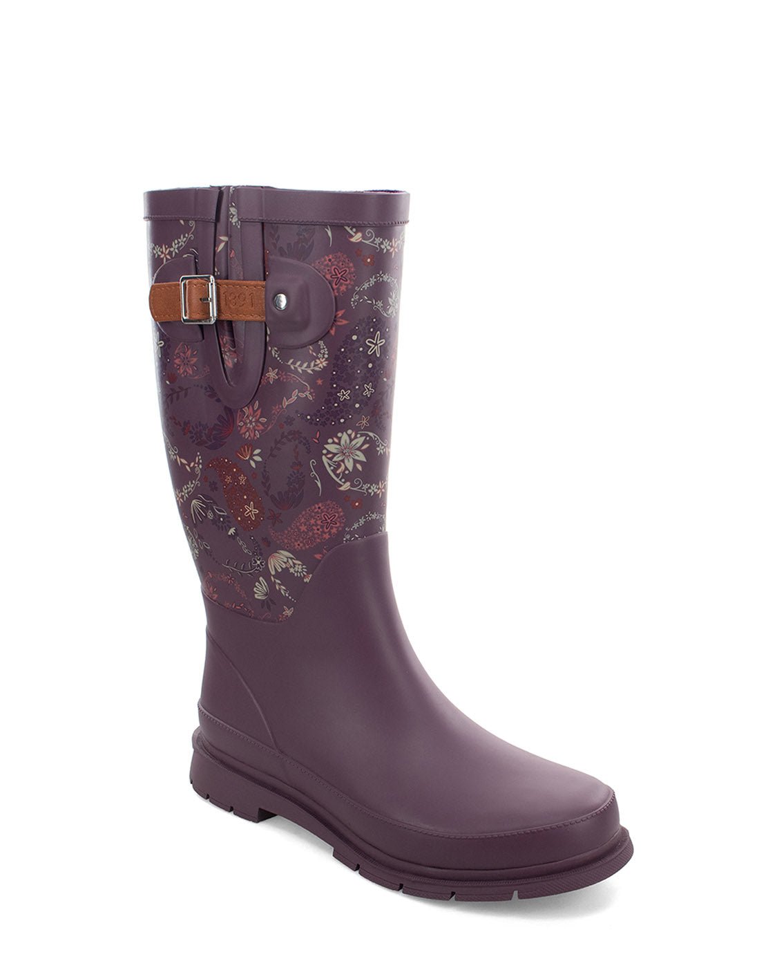 Women s Floral Paisley Tall Rain Boot Plum Western Chief
