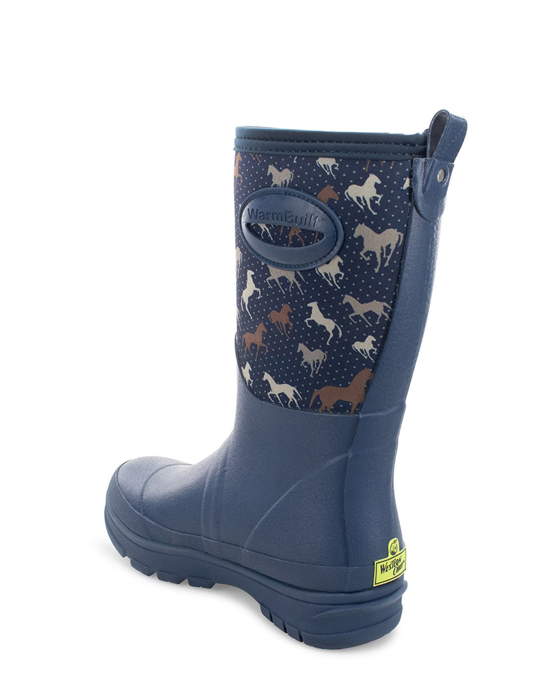 Women s Horse Neoprene Faux Fur Mid Cold Weather Boot Navy Western Chief