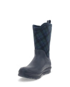 Women's Traverse Tartan Plaid Neoprene Faux Fur Mid Cold Weather Boot - Navy - Western Chief