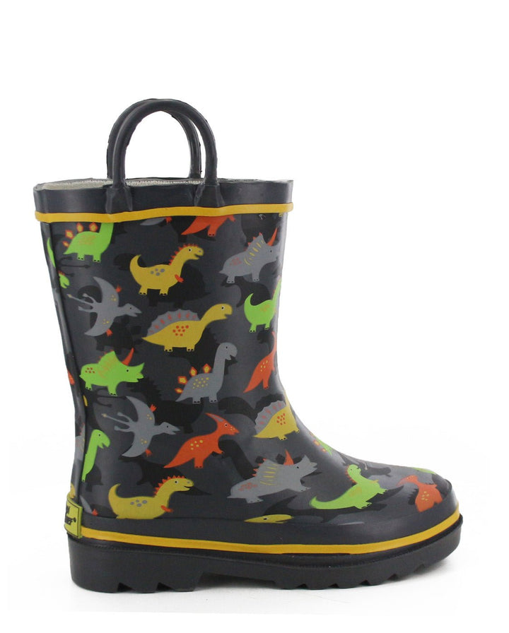 Kids Dino Dash Rain Boot - Charcoal - Western Chief