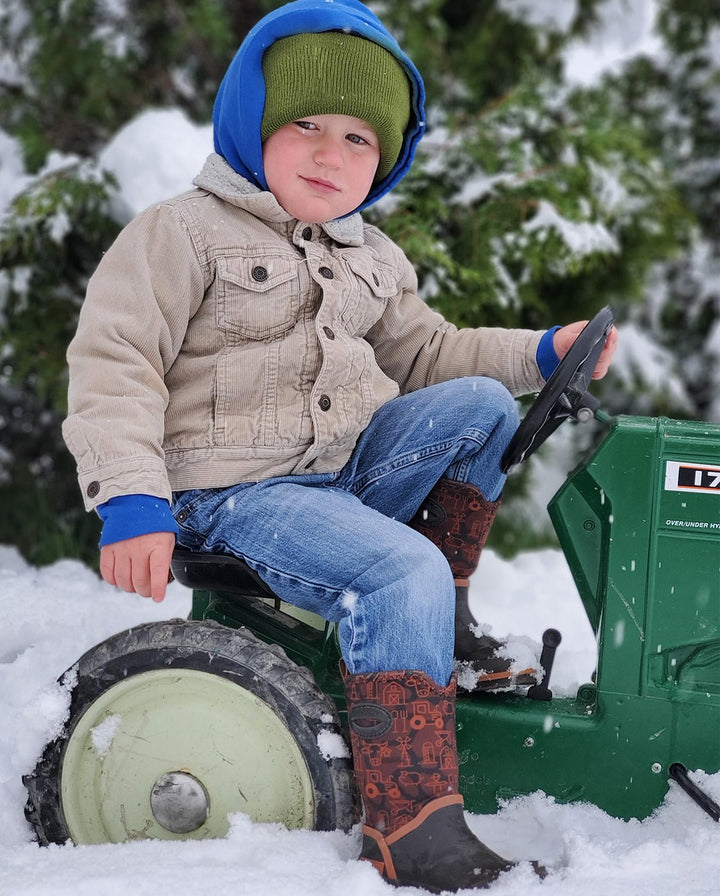 Kids Farm Camo Neoprene Cold Weather Boot - Brown - Western Chief