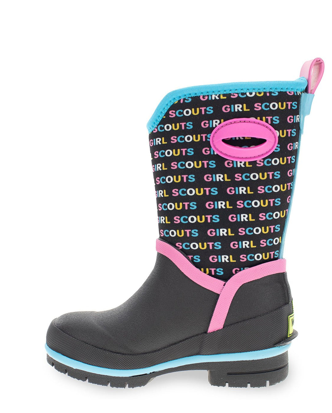 Kids Girl Scouts Neon Neoprene Cold Weather Boot - Black - Western Chief