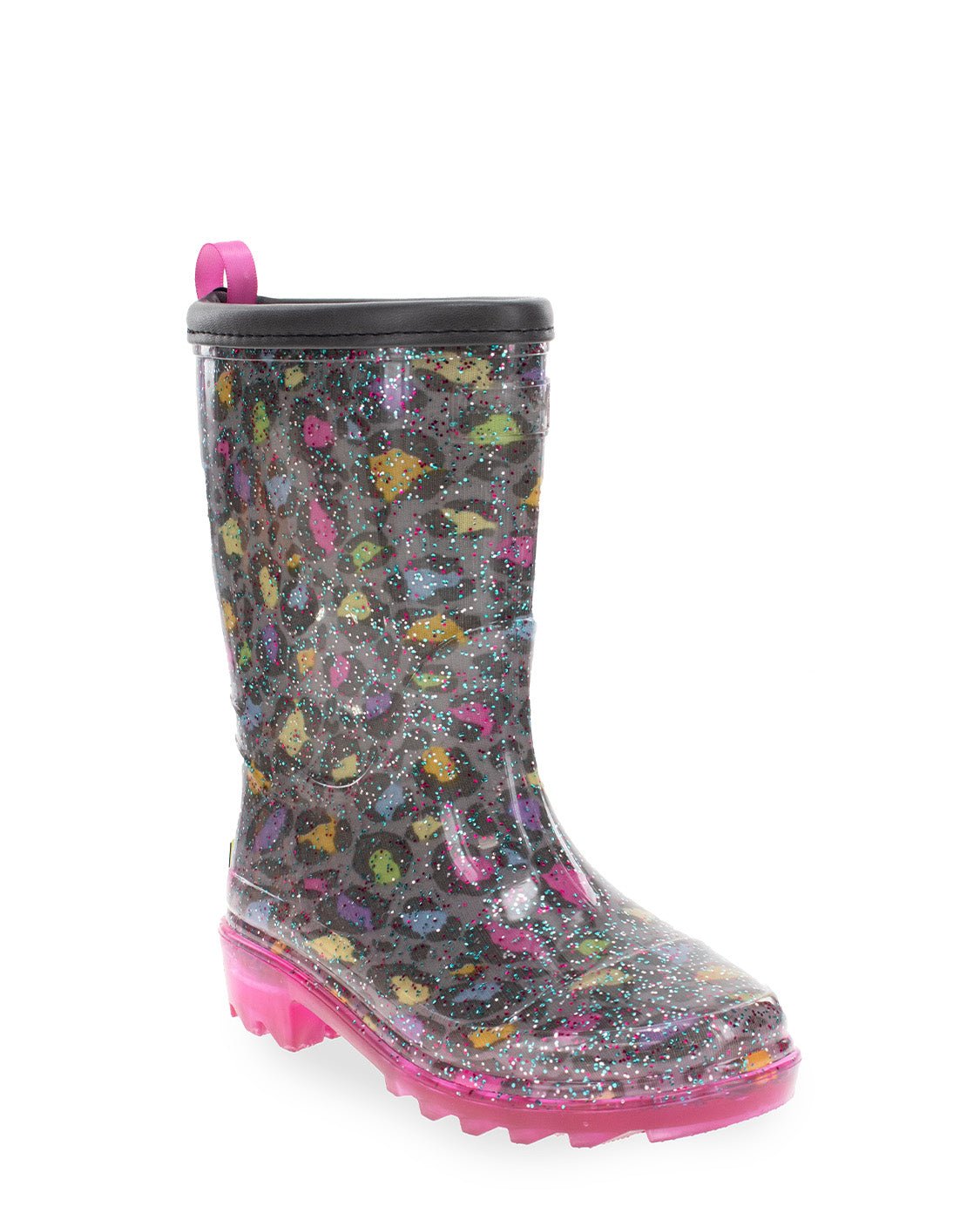 Western Chief Girl s Leopard Faux Fur Rain Boots Multi 11