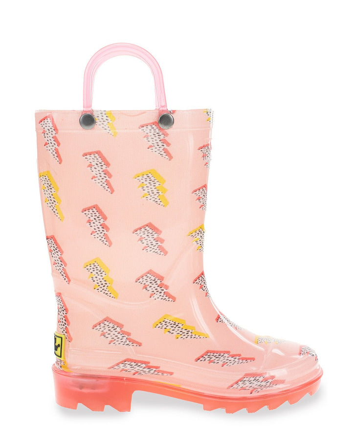 Kids Pink Lightning Lighted Rain Boot - Pink - Western Chief