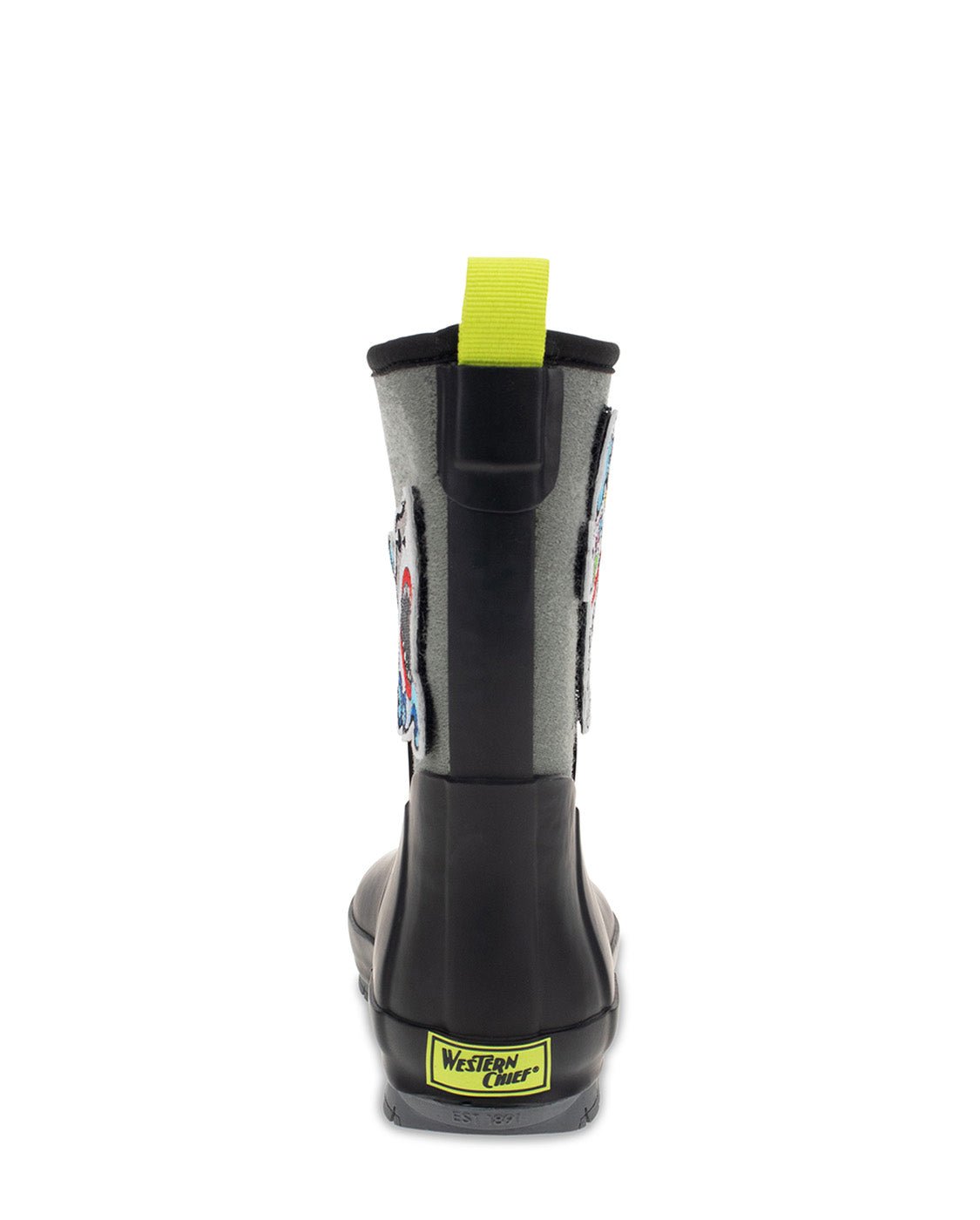 Western Chief Kids Puddle Patch Waterproof Boot Black 3