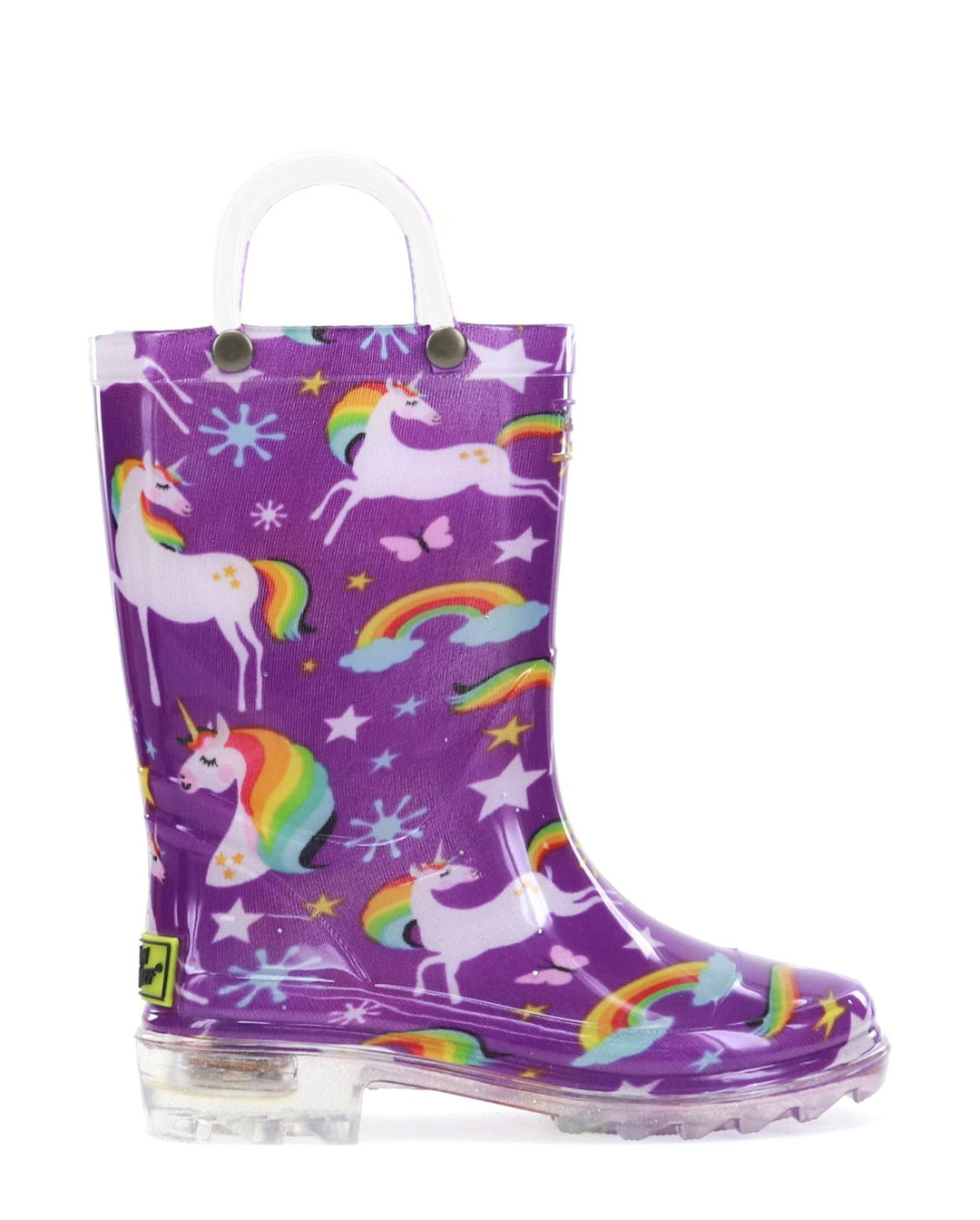 Kids Rainbow Unicorn Lighted Rain Boot - Purple - Western Chief