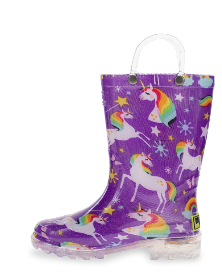 Kids Rainbow Unicorn Lighted Rain Boot - Purple - Western Chief