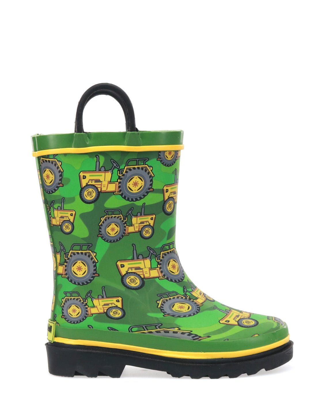 Kids Vintage Tractors Rain Boot Green