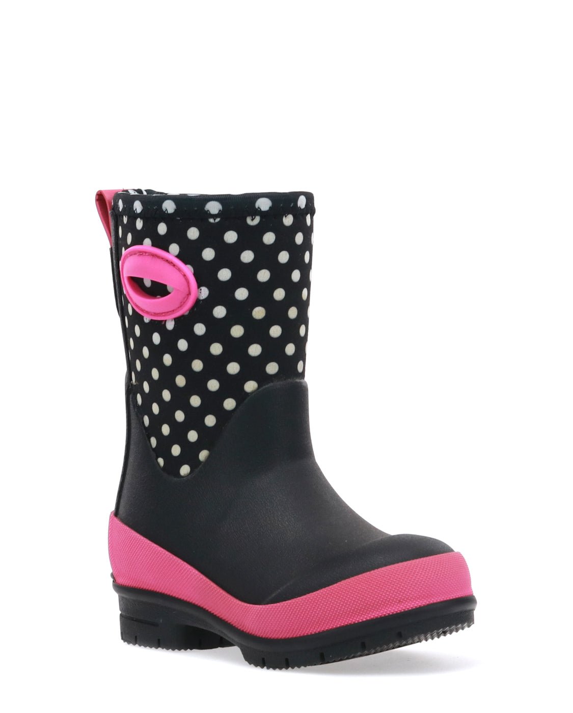 Western Chief Chloe Dot Neoprene Girls 3 Youth Black Boot Medium