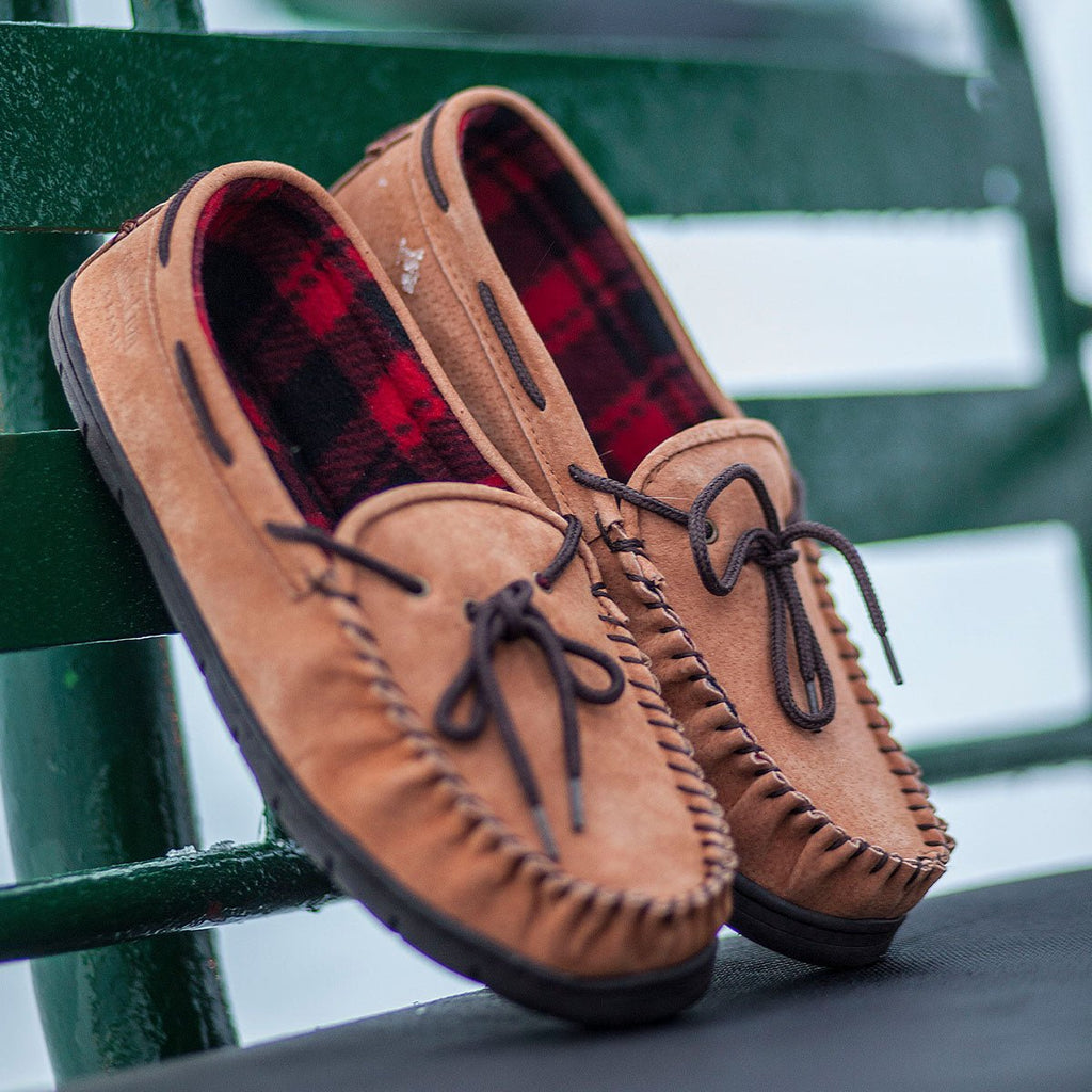 Women's Flannel Lined Moccasin Slippers on Sale | bellvalefarms.com