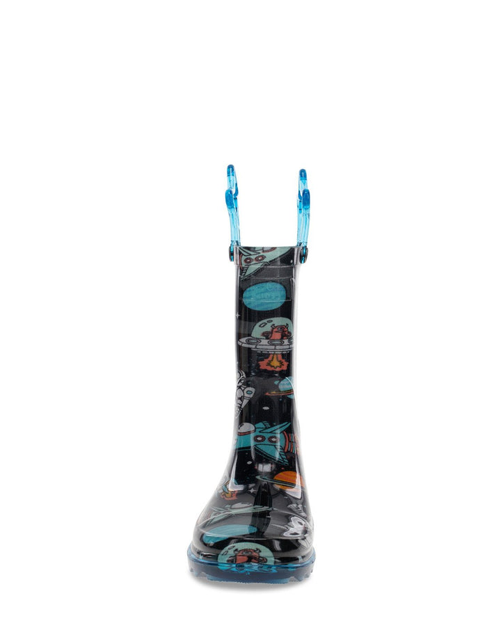 New! Kids Silly Space Lighted Rain Boot - Black - Western Chief