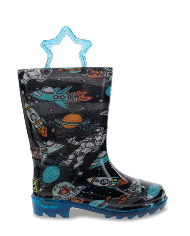New! Kids Silly Space Lighted Rain Boot - Black - Western Chief