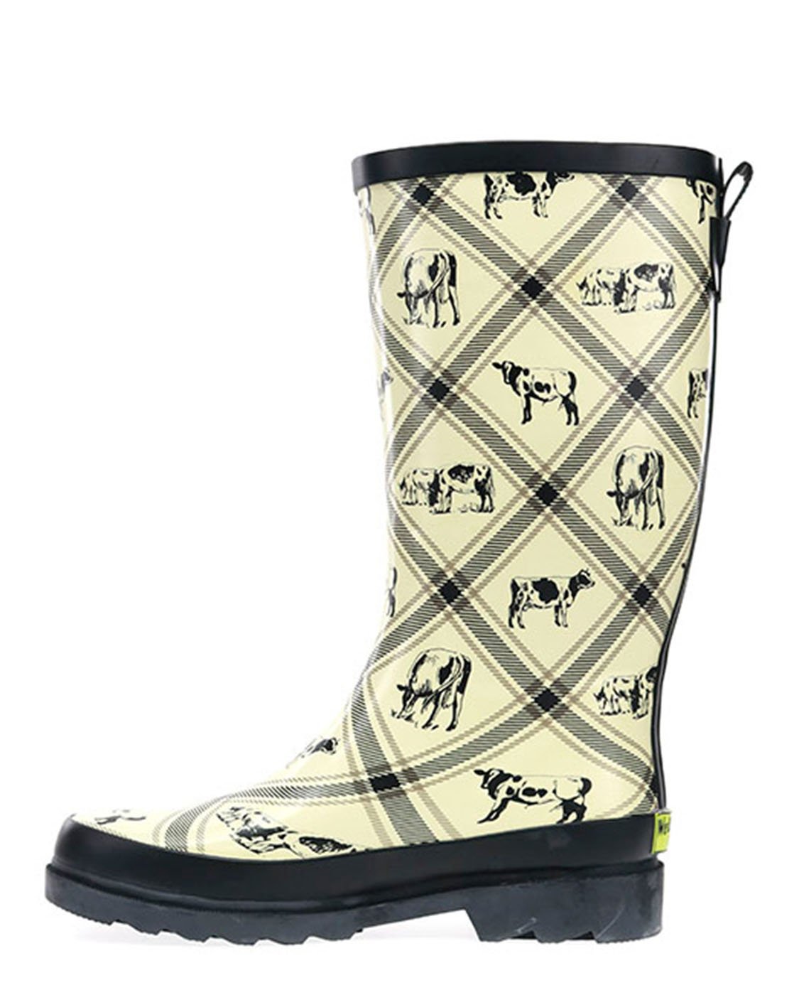 Women's Country Cows Tall Rain Boot - Cream - Western Chief