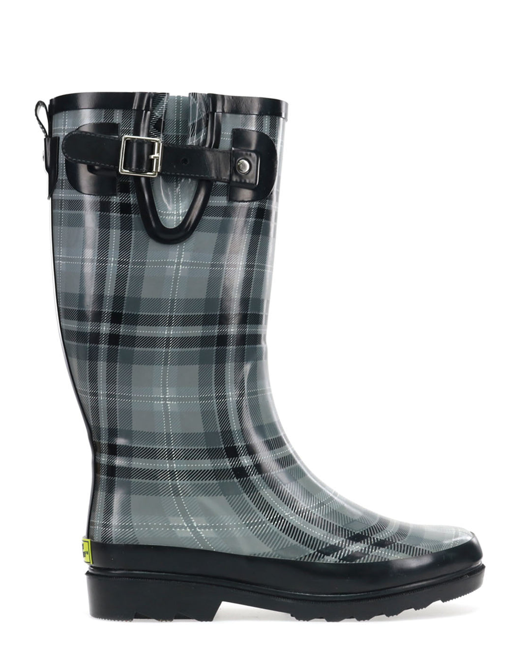 Womens Highland Plaid Rain Boot - Charcoal